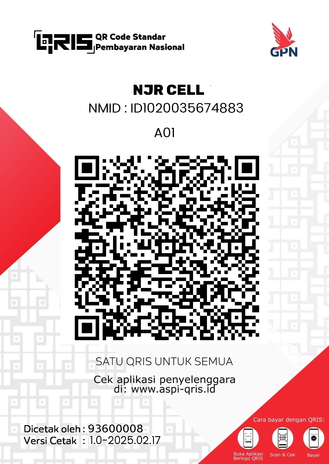 QRIS NJR CELL
